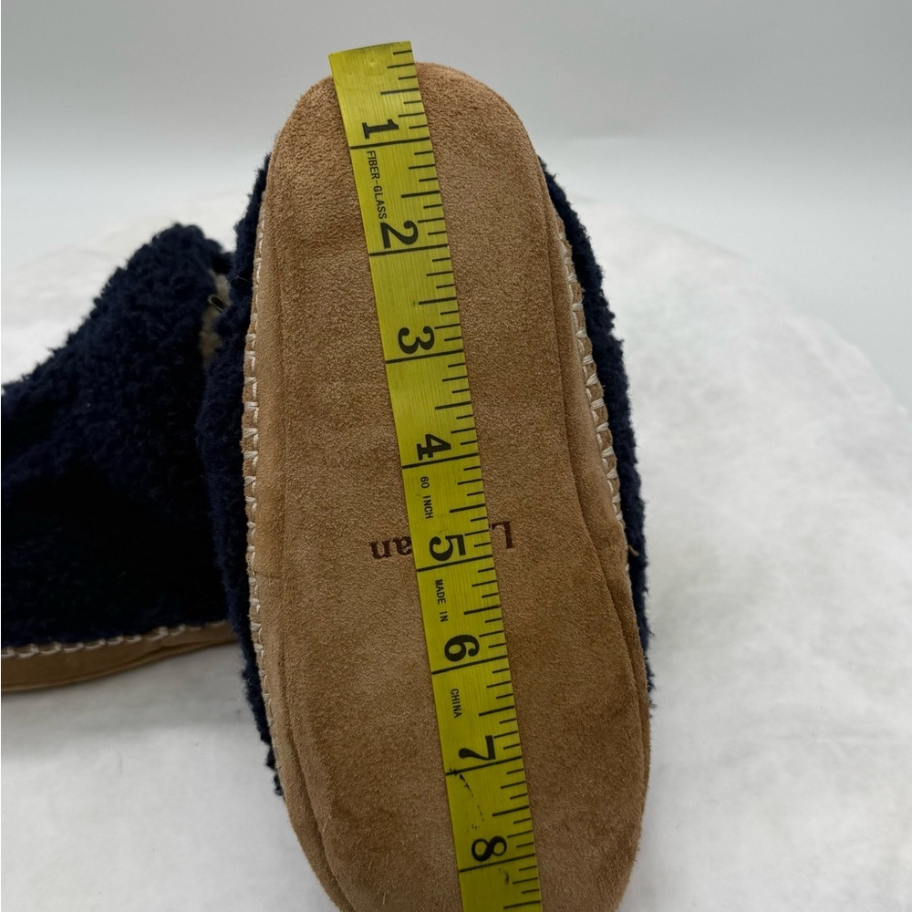 L.L. Bean Kids Navy Sherpa Slip-On Slippers.Size 3-4 - Picture 7 of 7